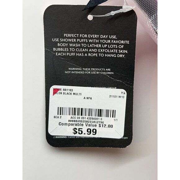 Rachel Roy 6 Pack Shower Puffs With Bag For Cleansing & Exfoliating - Picture 3 of 4